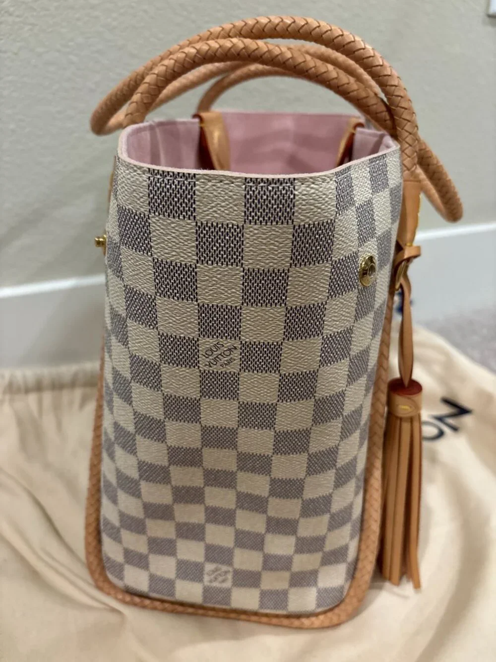 Louis Vuitton Propriano Tote Shoulder Bag Damier Azul Canvas